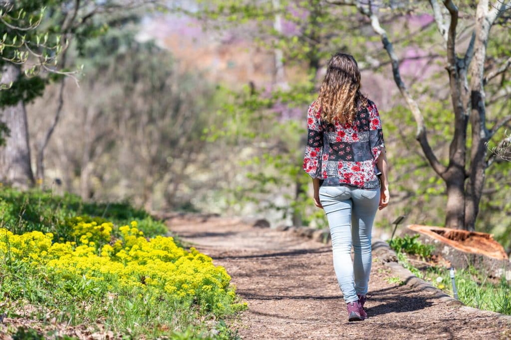 Woman satisfied of her habits changed